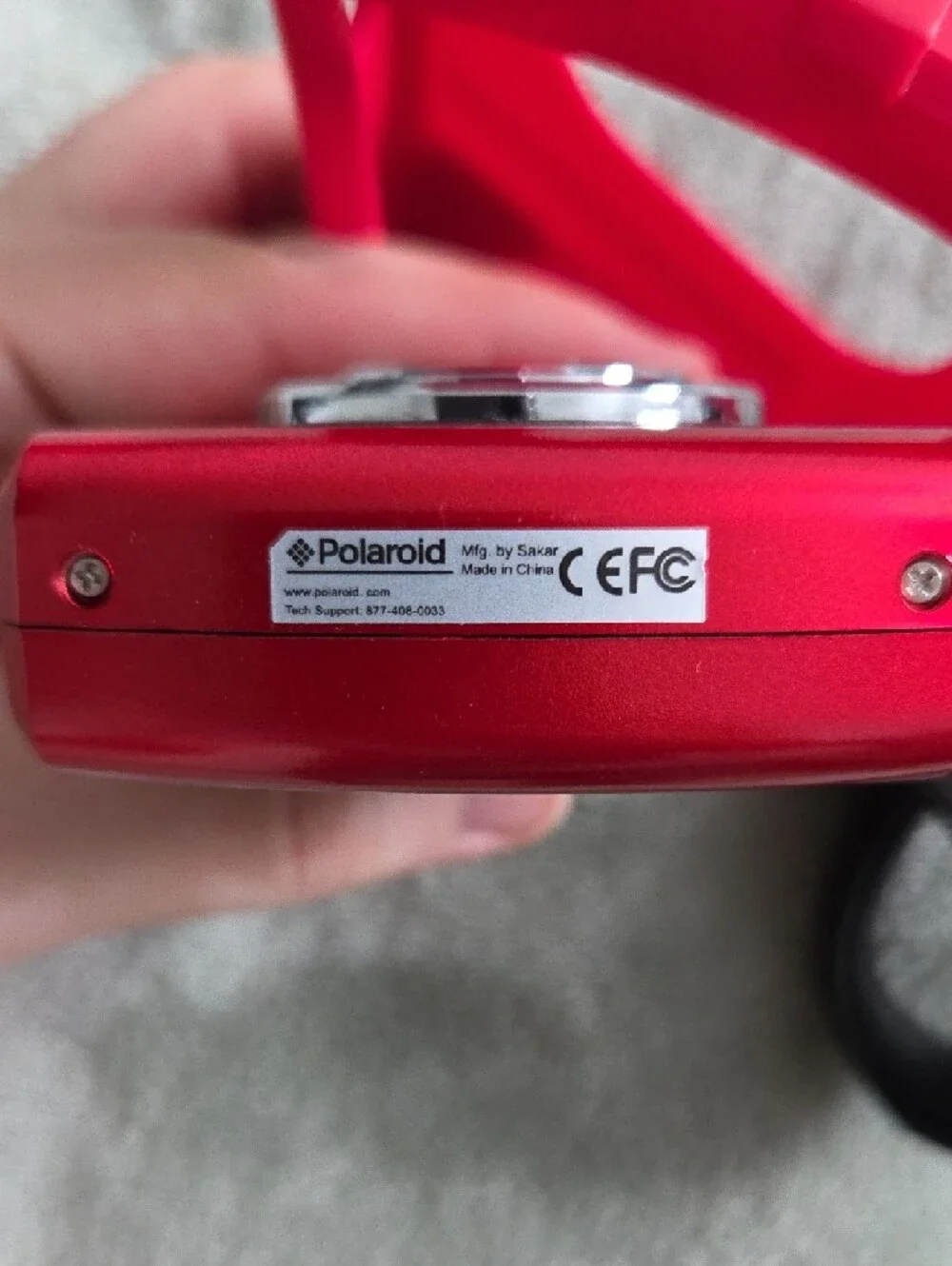 Polaroid Red Compact Digital Camera with Black Wrist Strap